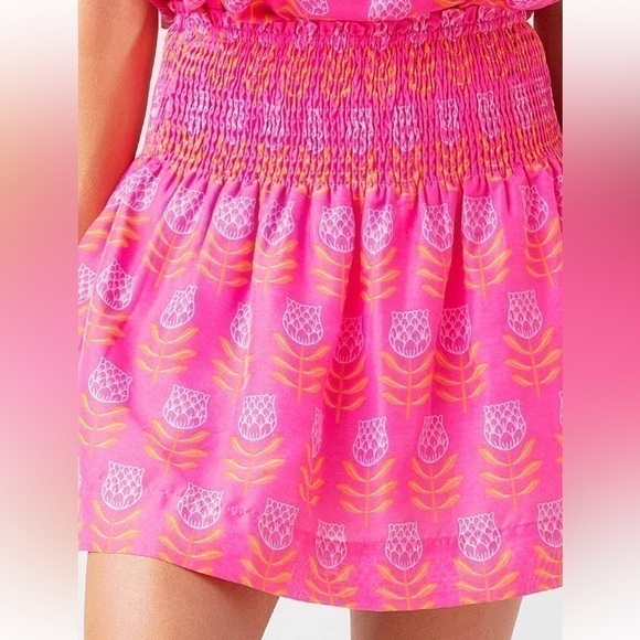 J. MARIE Women's Maeve Skort Medium Pink, Orange, & White Novelty Flower Print - Picture 2 of 16